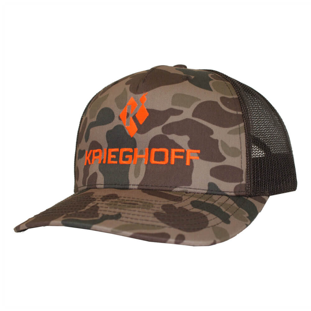 Krieghoff “Richardson” Trucker Hat, Bark Duck Camo/Brown