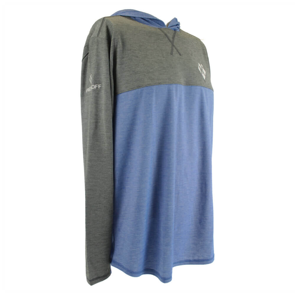 Long Sleeve “Butter” Hoodie, Black/Nautical Blue