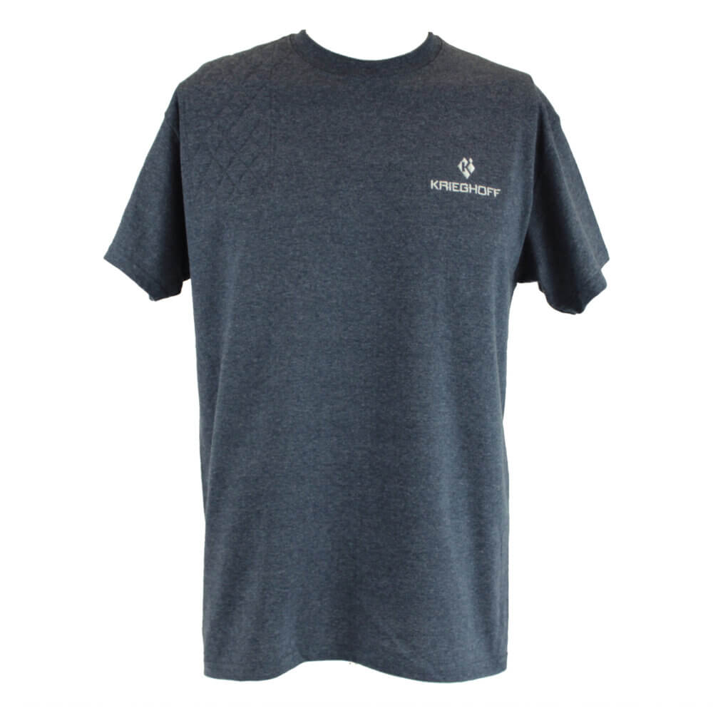 Krieghoff Short Sleeve Shooting T-Shirt, Heather Navy, Right Handed